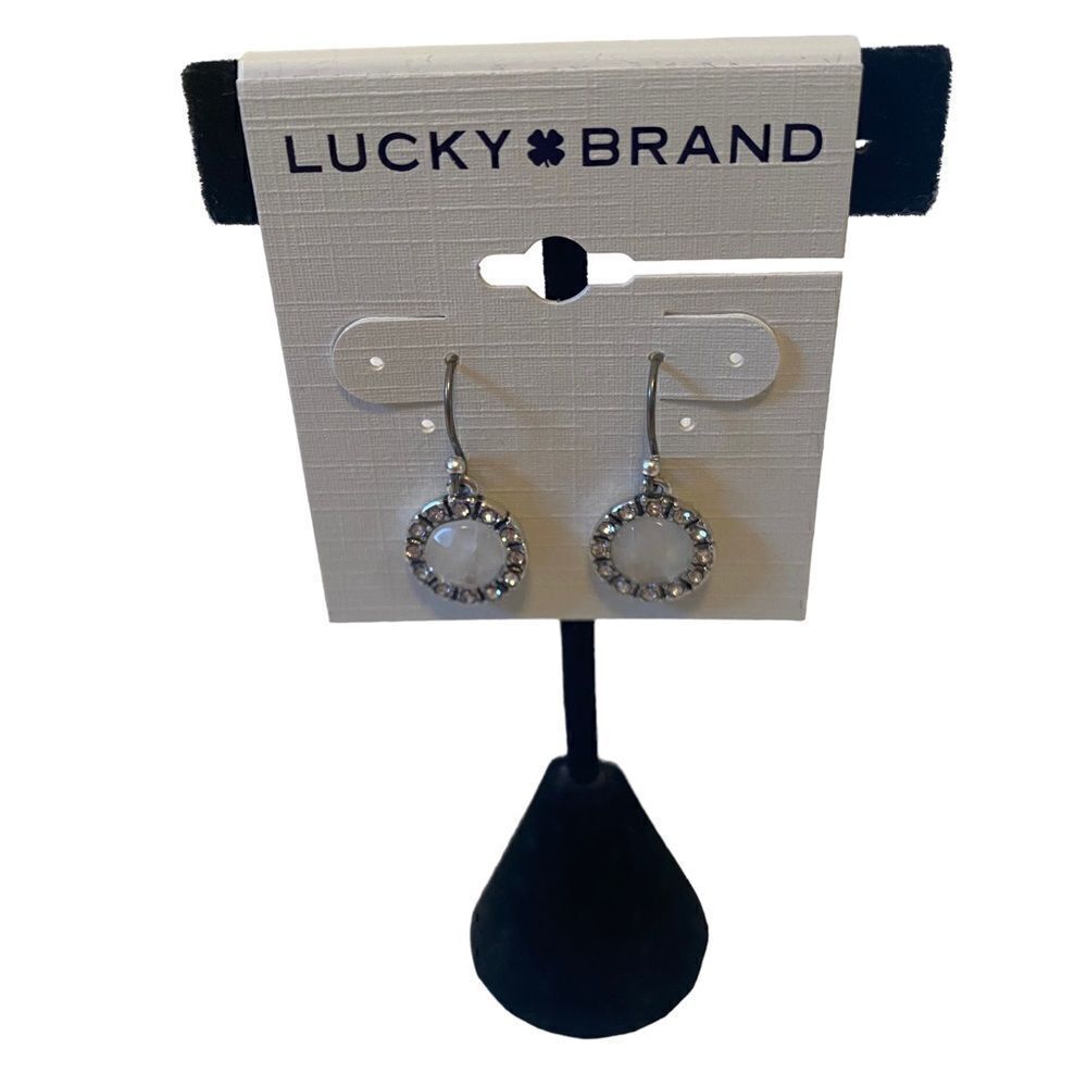 Delicate Looking Pave Drop Earrings w/ Pearly Center.